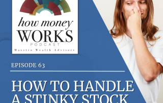 An adult uses their fingers to plug their nose for "How To Handle a Stinky Stock Market," Episode 63 of the "How Money Works" podcast from Maestro Wealth Advisors.